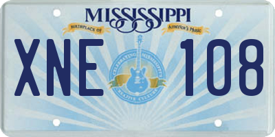 MS license plate XNE108