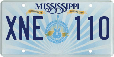 MS license plate XNE110