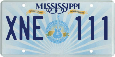 MS license plate XNE111