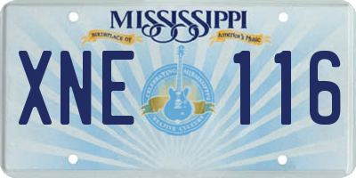 MS license plate XNE116