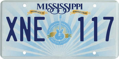 MS license plate XNE117