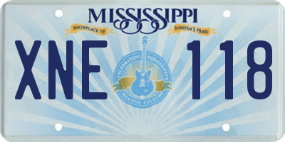MS license plate XNE118