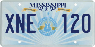 MS license plate XNE120