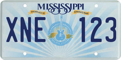 MS license plate XNE123