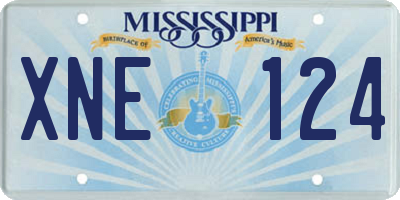 MS license plate XNE124