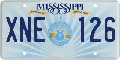 MS license plate XNE126