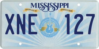 MS license plate XNE127