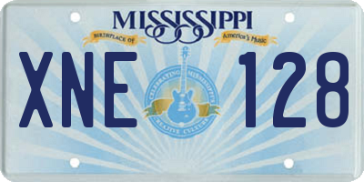 MS license plate XNE128