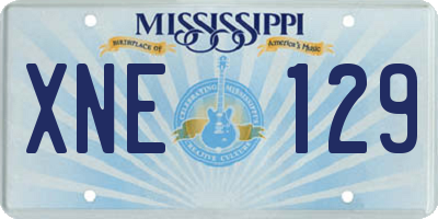 MS license plate XNE129