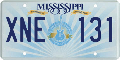 MS license plate XNE131