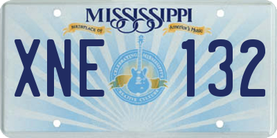 MS license plate XNE132