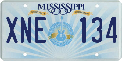 MS license plate XNE134