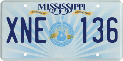 MS license plate XNE136