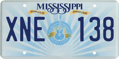 MS license plate XNE138