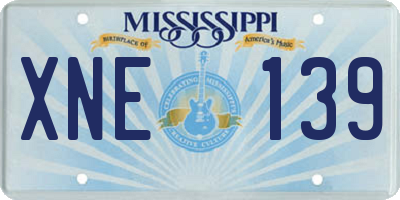 MS license plate XNE139