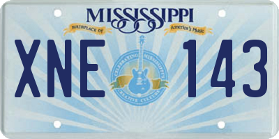MS license plate XNE143