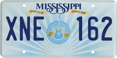 MS license plate XNE162