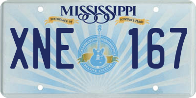 MS license plate XNE167