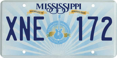 MS license plate XNE172