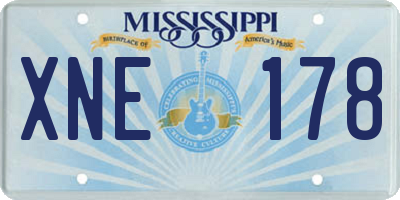 MS license plate XNE178
