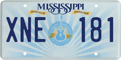 MS license plate XNE181