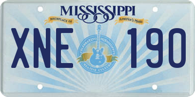 MS license plate XNE190
