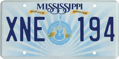 MS license plate XNE194