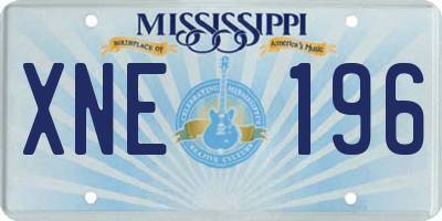 MS license plate XNE196
