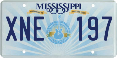 MS license plate XNE197