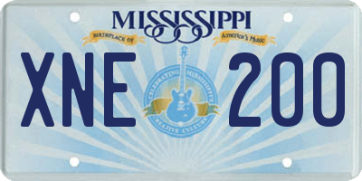 MS license plate XNE200