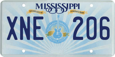 MS license plate XNE206
