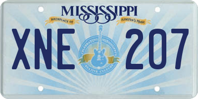 MS license plate XNE207