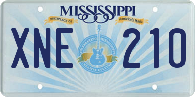 MS license plate XNE210
