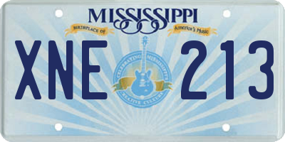 MS license plate XNE213