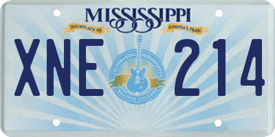 MS license plate XNE214