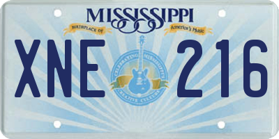 MS license plate XNE216