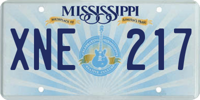 MS license plate XNE217