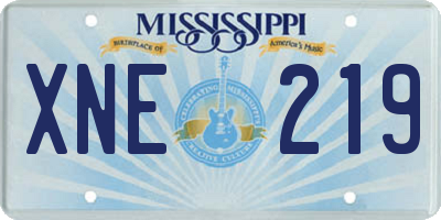 MS license plate XNE219
