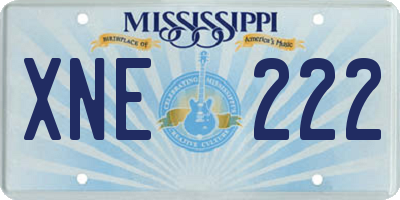 MS license plate XNE222