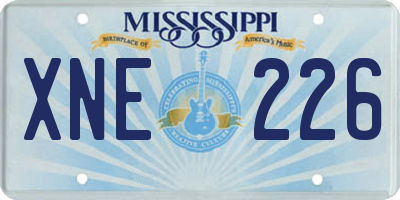 MS license plate XNE226