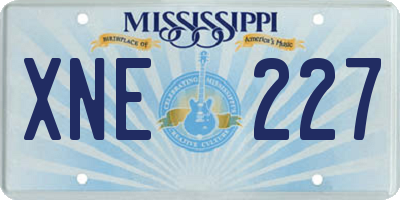 MS license plate XNE227