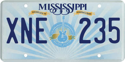 MS license plate XNE235