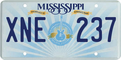 MS license plate XNE237