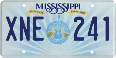 MS license plate XNE241