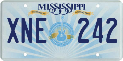 MS license plate XNE242