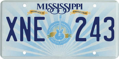 MS license plate XNE243