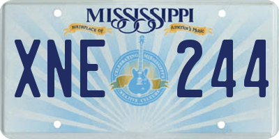 MS license plate XNE244