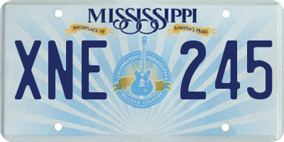 MS license plate XNE245