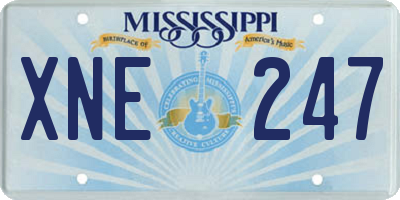 MS license plate XNE247
