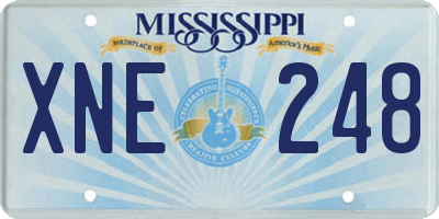MS license plate XNE248